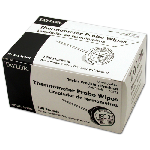 70% Isopropyl Alcohol Taylor HACCP Probe Wipes 100 Single Use Wipes per box